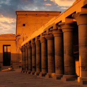 Templo de Philae, un ejemplo destacado de la arquitectura antigua en Egipto.