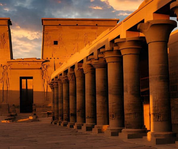Templo de Philae, un ejemplo destacado de la arquitectura antigua en Egipto.