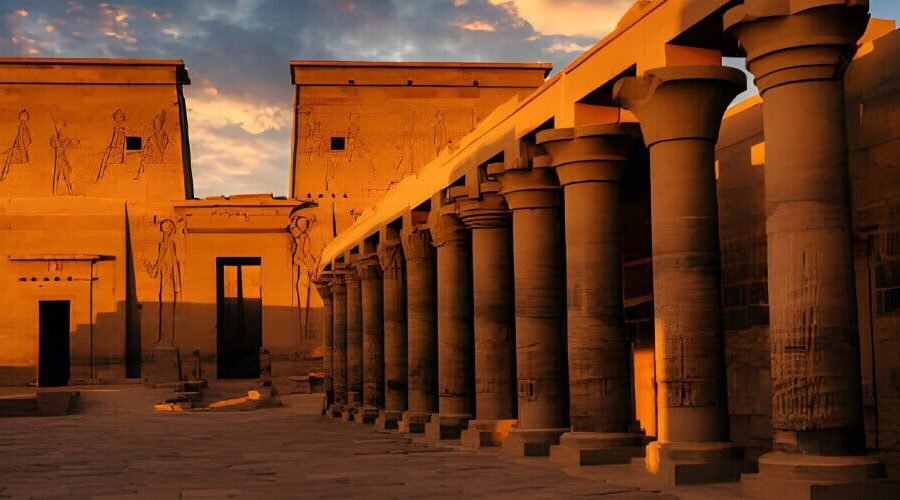 Templo de Philae, un ejemplo destacado de la arquitectura antigua en Egipto.