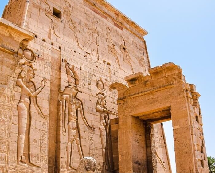 Vista impresionante del Templo de Filae en Asuán, Egipto.